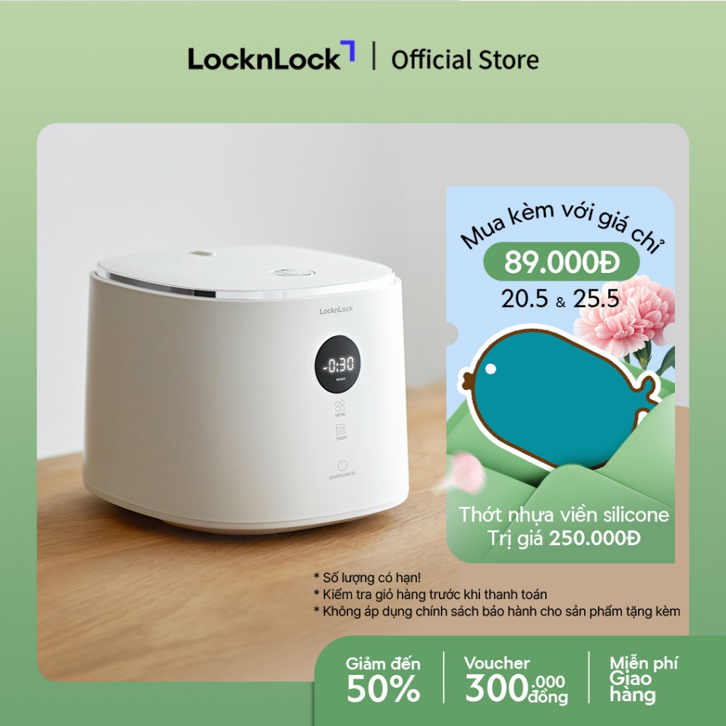 Nồi cơm điện LocknLock Bianco Nemo rice cooker 1.2L- Màu ngà EJR384IVY
