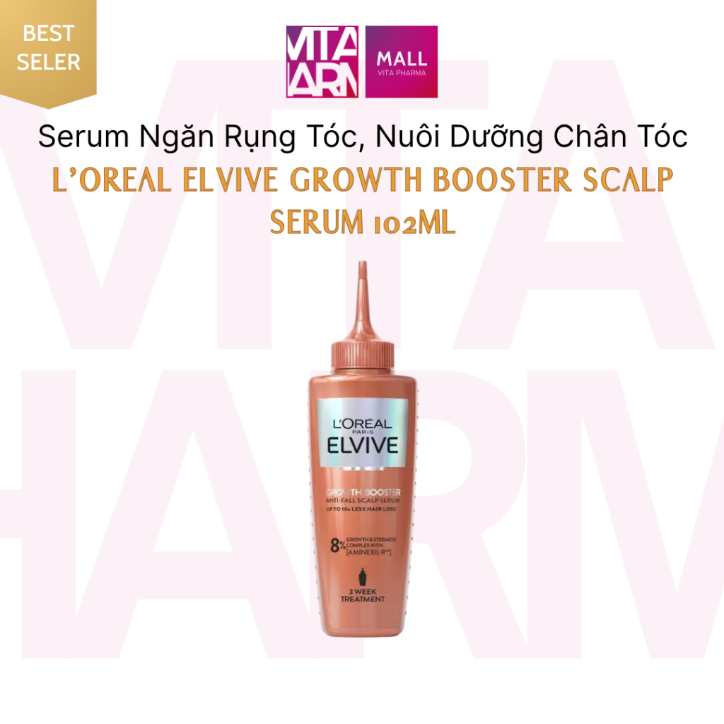 Serum Ngăn Rụng Tóc, Nuôi Dưỡng Chân Tóc L'oreal Elvive Growth Booster Scalp 102ml (Bill Úc)