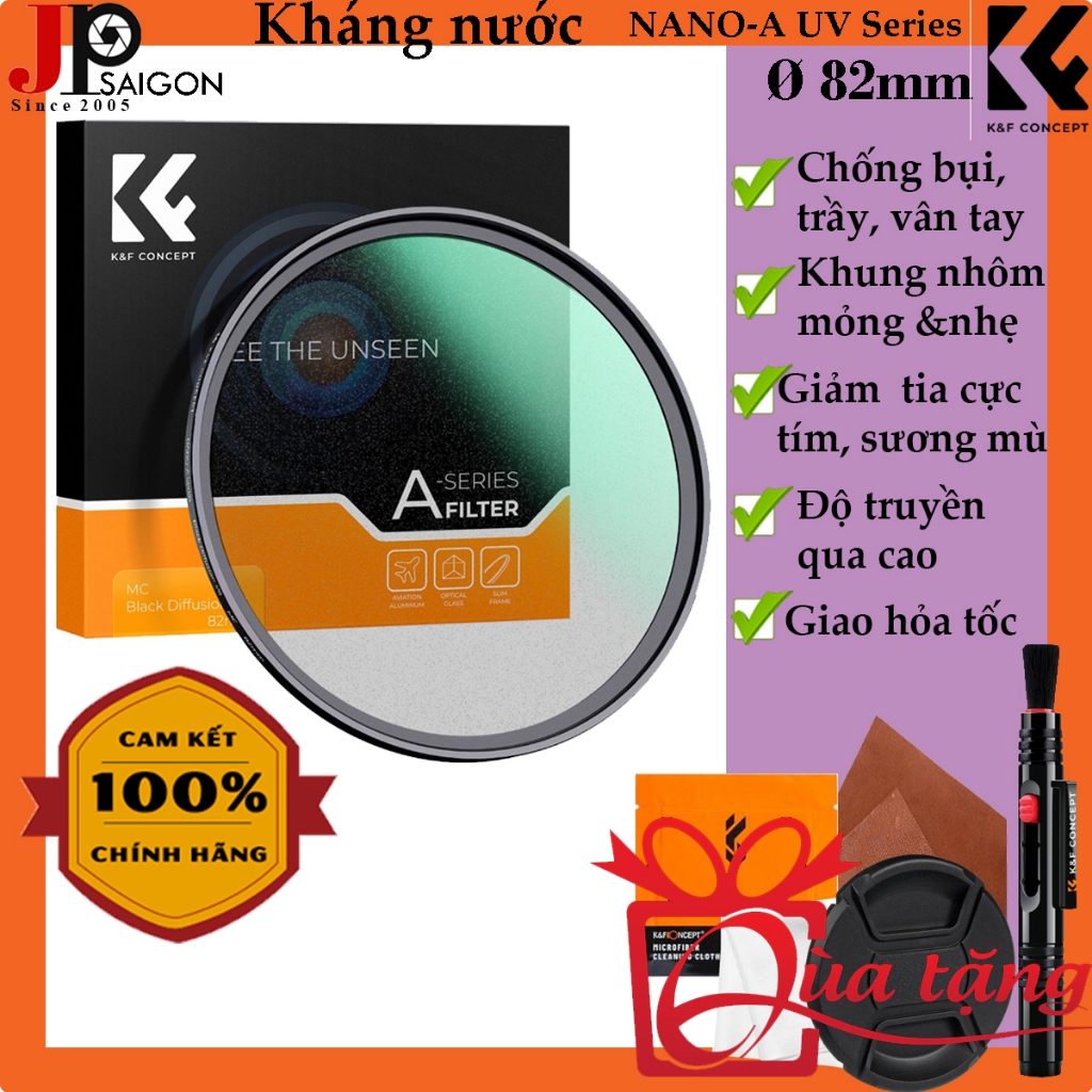 KÍNH LỌC FILTER K&F CONCEPT A-SERIES MC UV 37mm,43mm,46mm,49mm, 52mm, 55mm, 58mm, 62mm, 67mm, 72mm, 