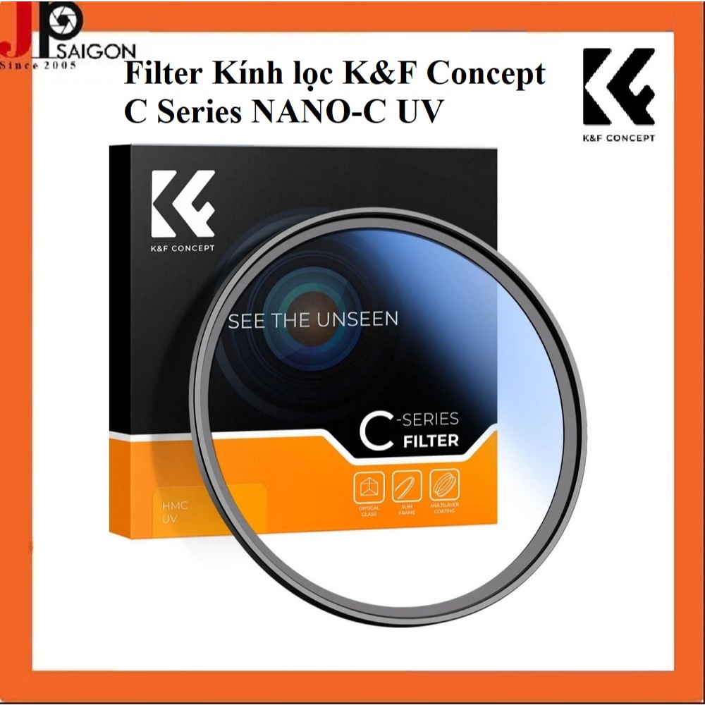 KÍNH LỌC FILTER K&F CONCEPT NANO-C HMC UV 39mm,43mm, 46mm, 49mm, 52mm, 55mm, 58mm, 62mm, 67mm, 72mm,