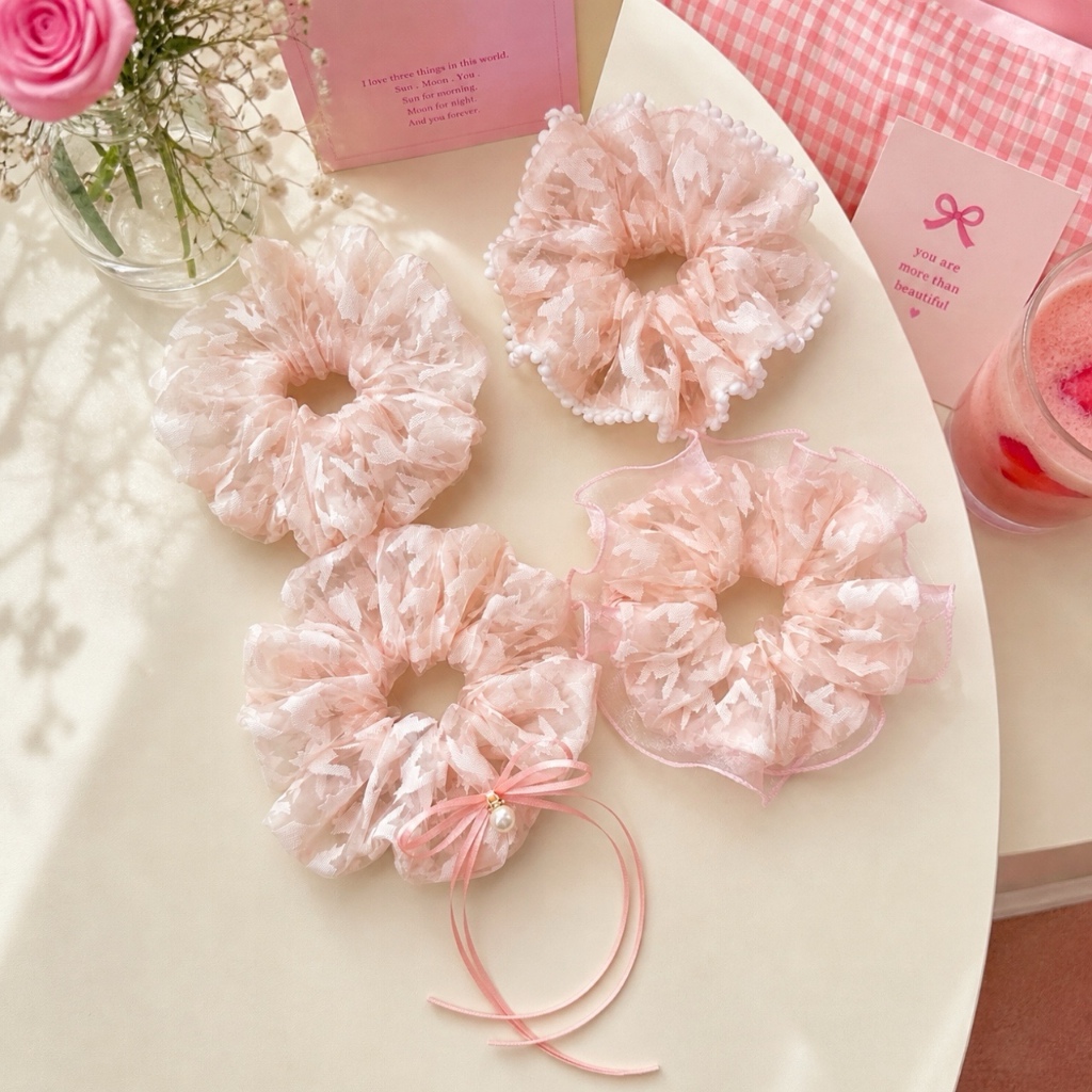 Dây cột tóc scrunchies size 16 - hàng thiết kế cao cấp