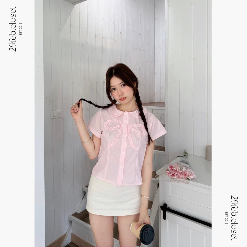 Áo sơ mi thô nến cổ sen, Áo kiểu mùa hè cổ sen dễ thương - 29feb.closet – A602 | BigBuy360 - bigbuy360.vn