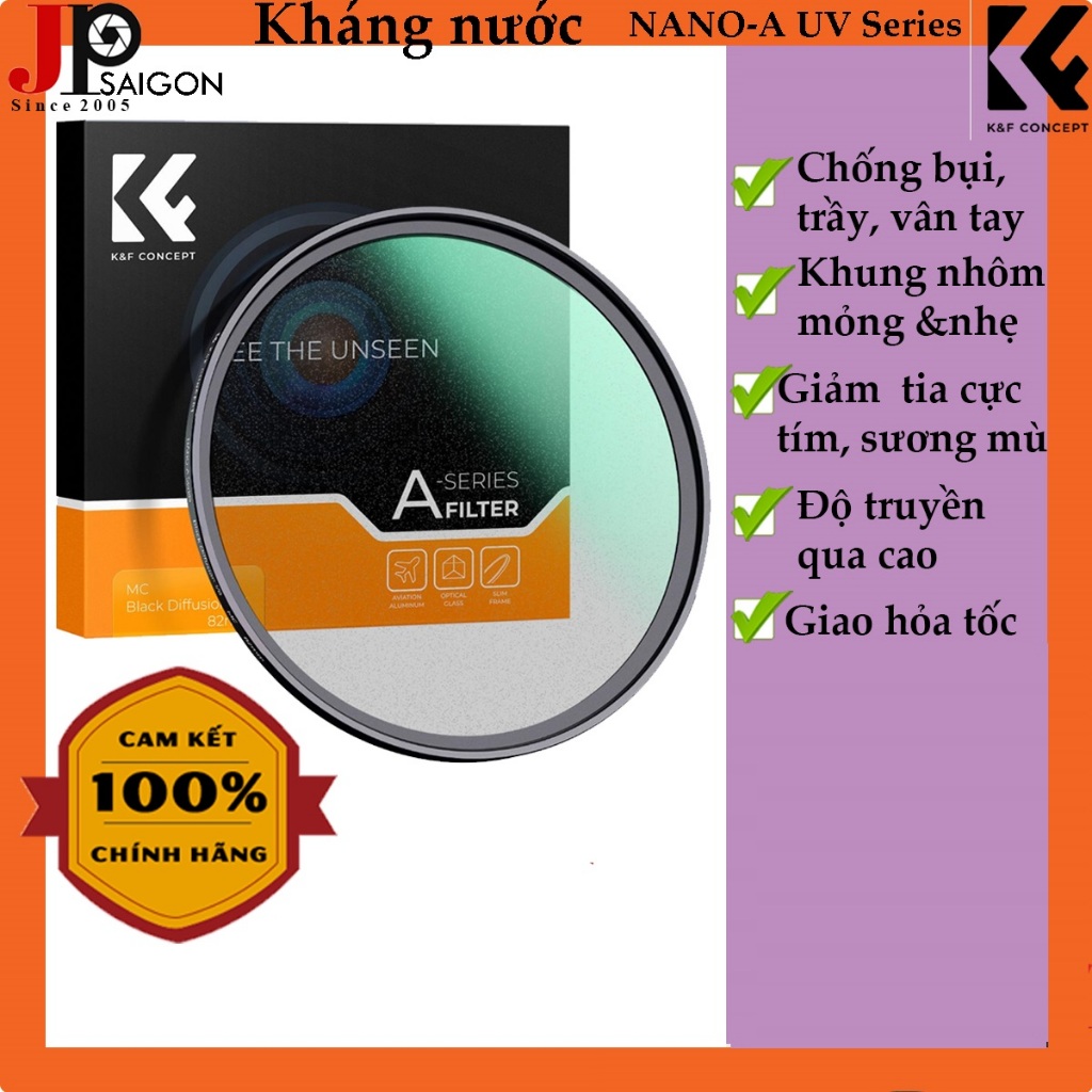 Kính lọc Filter K&F Concept Series NANO-A UV Kháng Nước, Chính Hãng