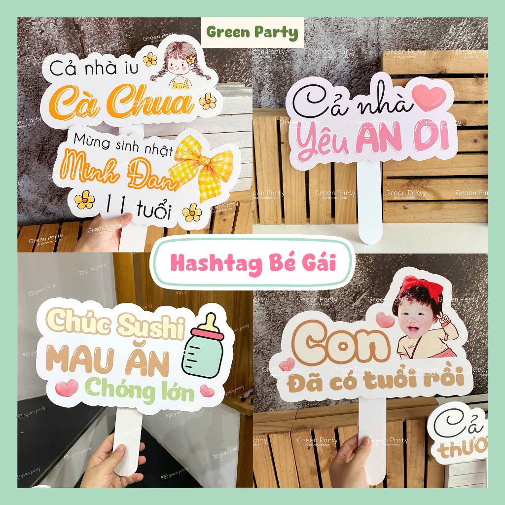 (Bé Gái) Hashtag Cầm Tay Thôi Nôi Sinh Nhật