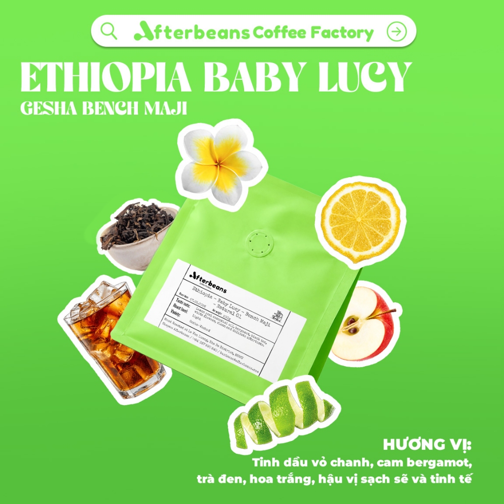 (LIMITED) Ethiopia - Baby Lucy -Gesha - Bench Maji - Natural G1 - Afterbeans Specialty Coffee- Straw