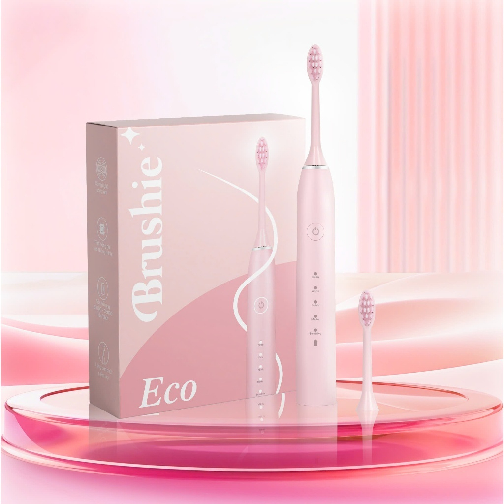 [VHL x Brushie] Bàn chải điện Brushie Eco chính hãng phiên bản tiết kiệm với 5 chế độ làm sạch linh 