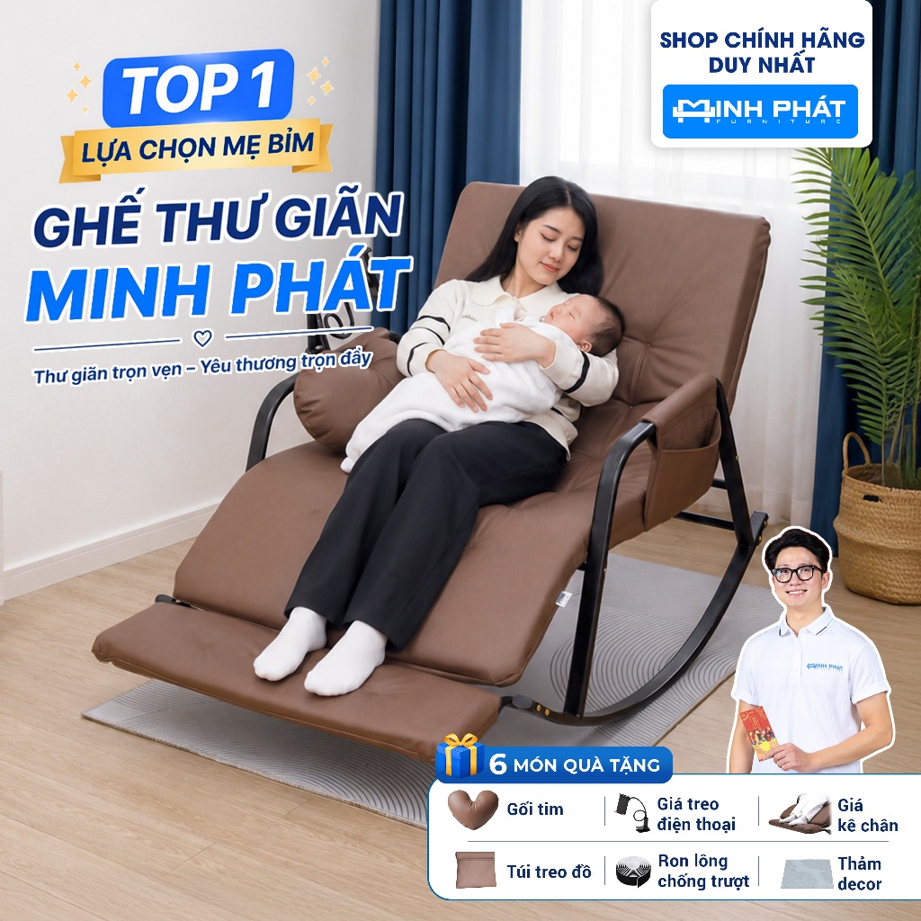 Ghế Minh Phát Ghế Bập Bênh 5 nấc điều chỉnh, thư giãn, đọc sách, Minh Phát Furniture
