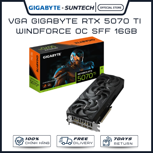 Card Màn Hình Gigabyte RTX 5070 Ti WINDFORCE OC SFF 16GB,16GB GDDR7 Blackwell, Tản Nhiệt WindForce Đ