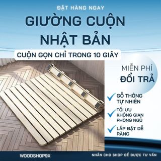 phẩm Giường Pallet Cuộn Thông Minh Gấp Gọn, Giường Cuộn Nhật Bản, Giường Cuộn Trải Sàn, Tiết Kiệm Không Gian - WOODSHOP