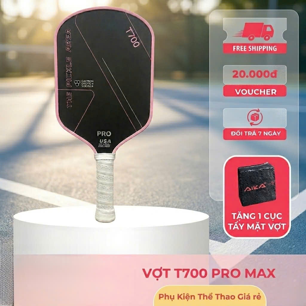Vợt Pickleball T700 Pro Max - Sợi Carbon T700 Cao Cấp, Độ Bền Cao, Kiểm Soát Bóng Cực Tốt