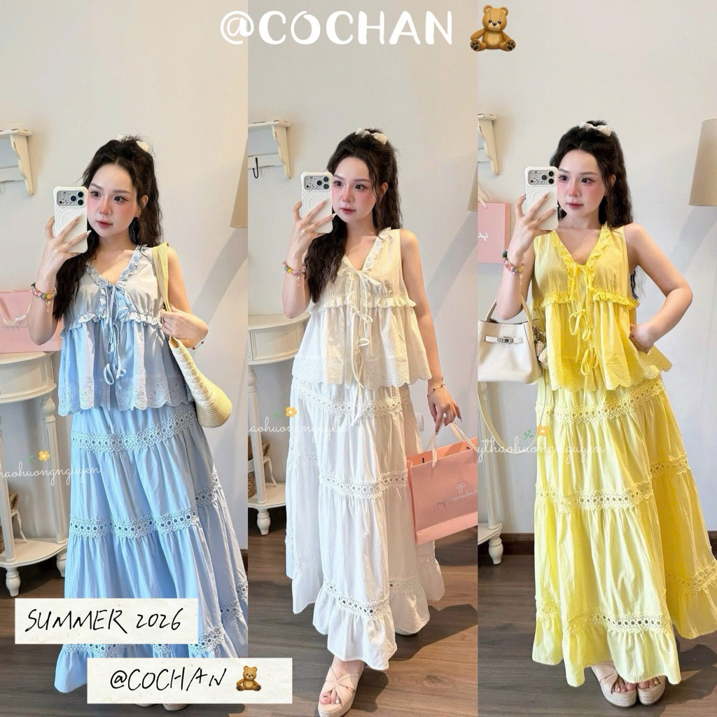 Set áo mix cv  dài đũi