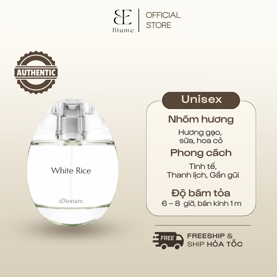 [ Mẫu Thử 10ML ] Nước Hoa UNISEX  White Rice mùi tinh tế - Blume Tiệm Nước Hoa