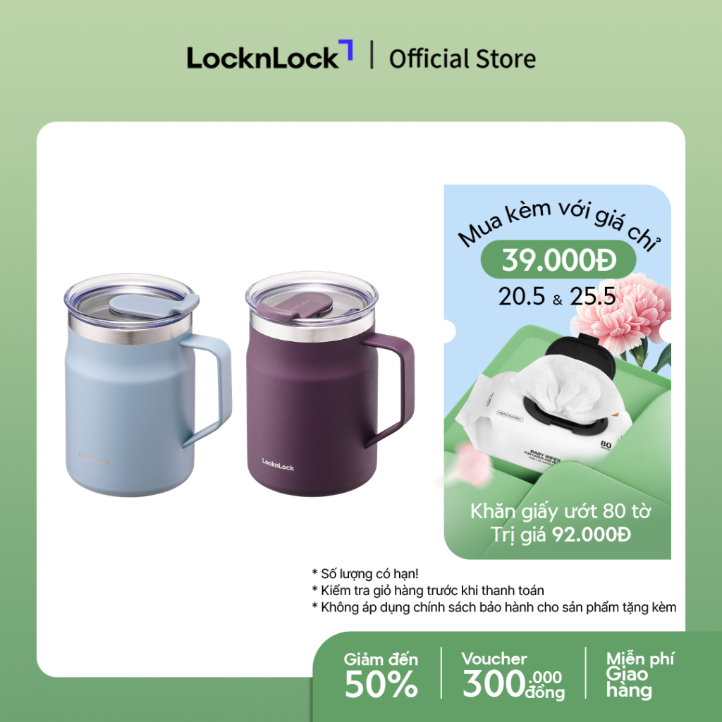 Cốc giữ nhiệt Lock&Lock Metro Table Mug 475ml LHC4219 mới (2 màu)