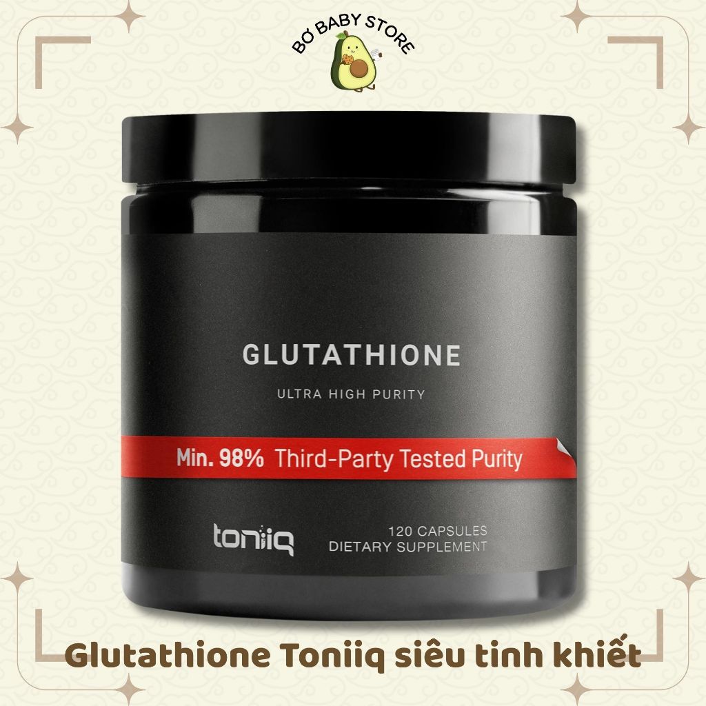 Viên Trắng Da Liều Cao Glutathione 1000mg Tinh Khiết Toniiq 120 Viên USA - Viên Uống Trắng Da Siêu T