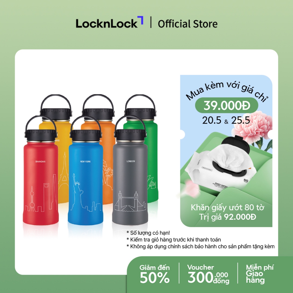 Bình giữ nhiệt Lock&Lock bằng thép không gỉ RigaTumbler 897ml LHC4160 (6 màu)