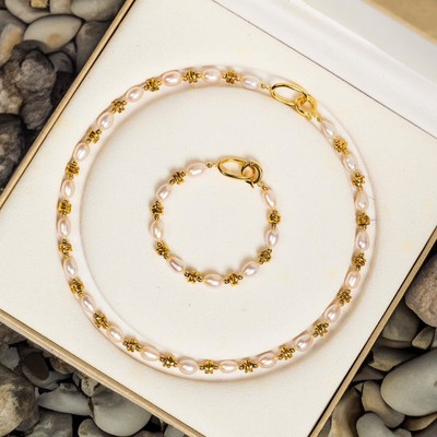 Bộ Trang Sức Ngọc Trai Mix Charm Titan Vàng Bền Màu Set Ngọc Trai Làm Quà Tặng, Dự Tiệc - Ngọc Trai Trường Thịnh
