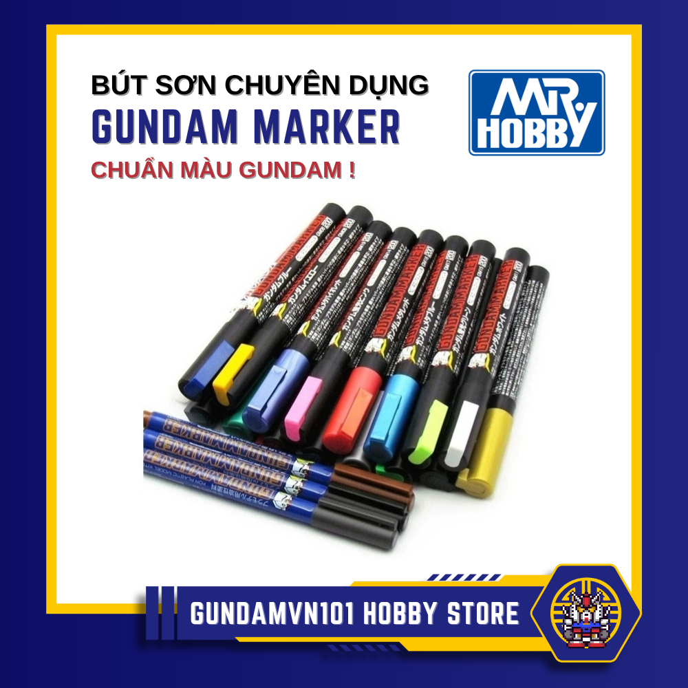 BÚT SƠN MR.HOBBY GUNDAM MARKER - mr hobby tô màu thường metallic mô hình figure doll bjd