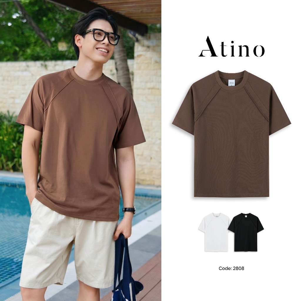 Áo Phông Nam ATINO Dáng Regular Vừa Vặn, Chất Cotton Pha Mềm Mịn Ít Nhăn L.3.2808