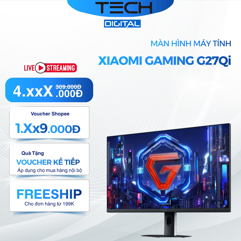 Màn Hình Gaming Xiaomi G27Qi 2K 27 Inch/180Hz, Hỗ Trợ VESA - Bản Quốc Tế