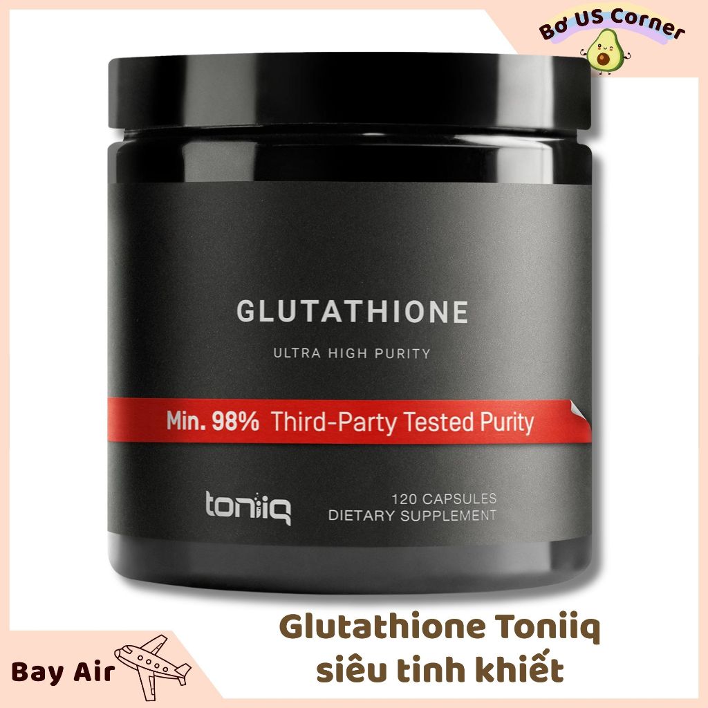 Viên Trắng Da Liều Cao Glutathione 1000mg Tinh Khiết Toniiq 120 Viên USA - Viên Uống Trắng Da Siêu T