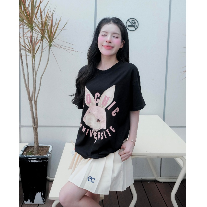 Áo Phông Boxy ECOCHIC In Lụa Áo Cổ Tròn Form Rộng In Hình Dễ Thương Chất Liệu Cao Cấp Chính Hãng B243 | BigBuy360 - bigbuy360.vn