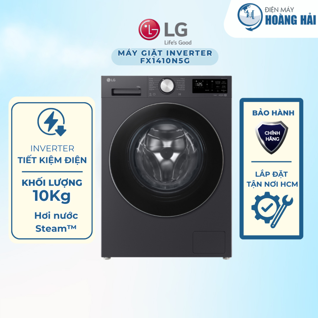FX1410N5G | Máy giặt lồng ngang LG AI DD Inverter 10Kg FX1410N5G - Hàng chính hãng