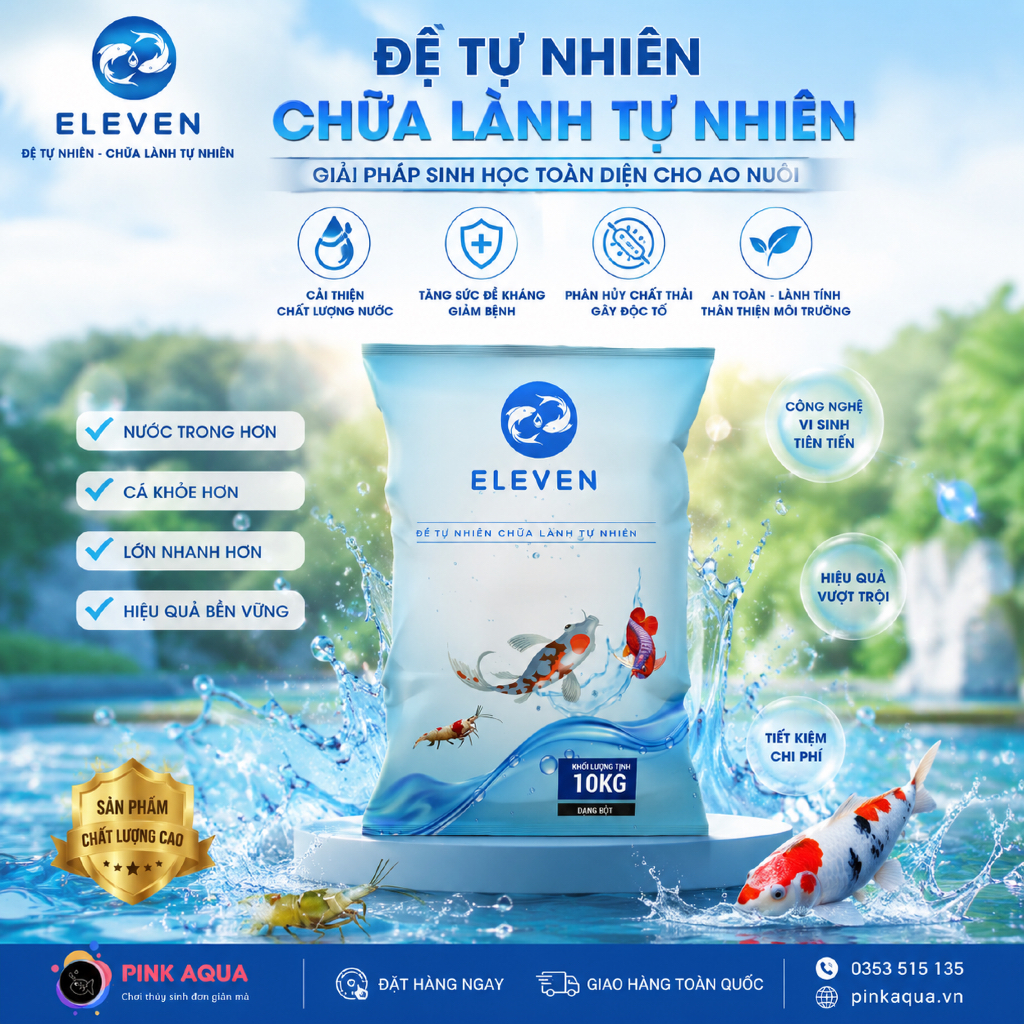 Khoáng cá, khoáng tép, khoáng vi sinh ELEVEN NATURAL MINERAL dạng bột (125gram, 500gram, 1kg)