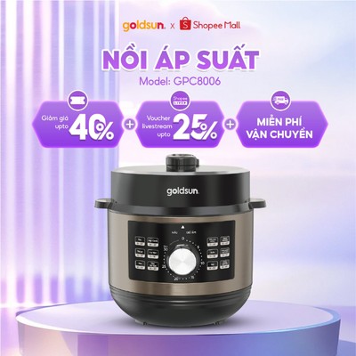 Nồi Áp Suất Điện Goldsun GPC8006 Dung Tích 6L Nấu Nhanh 11 Chế Độ Nấu Tiện Lợi