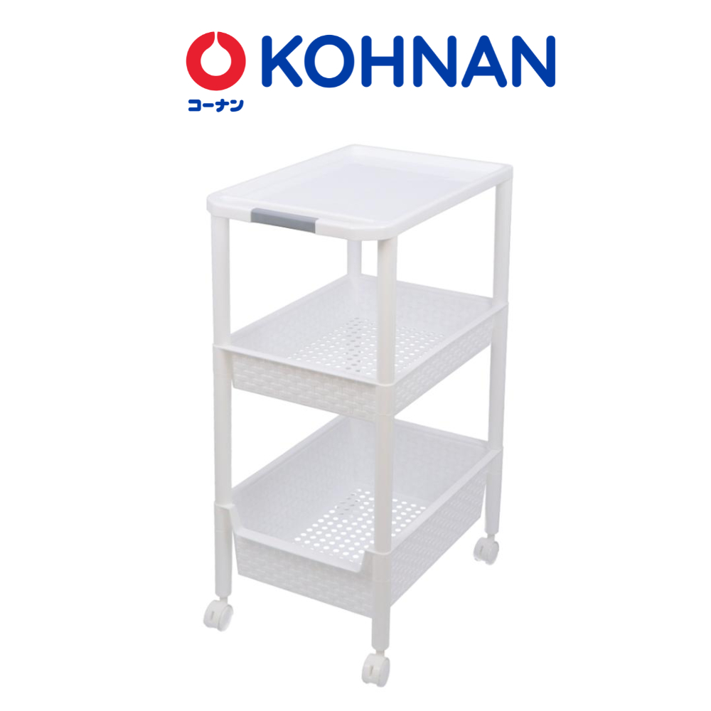 Kệ nhựa đựng đồ đa năng KOHNAN 3 tầng có bánh xe tiện lợi