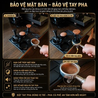 HIGHTECHGATE Espresso Mat | Tấm Lót Pha Cà Phê Đa Năng Đặt Tamper & Tay Pha 51/53/58mm