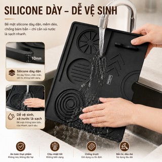 HIGHTECHGATE Espresso Mat | Tấm Lót Pha Cà Phê Đa Năng Đặt Tamper & Tay Pha 51/53/58mm