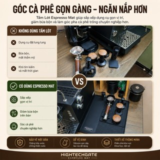 HIGHTECHGATE Espresso Mat | Tấm Lót Pha Cà Phê Đa Năng Đặt Tamper & Tay Pha 51/53/58mm