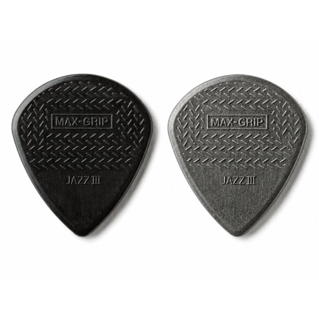 Pick Gảy Đàn Jim Dunlop Max Grip Jazz III Cỡ 1.38mm Xám/Đen