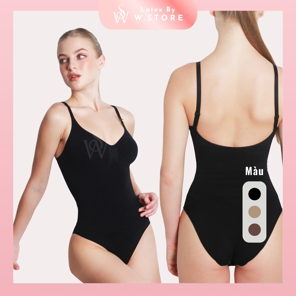 [NAOMI] Áo Gen Bodysuit Định Hình Tạo Thắt Eo & Nâng V1 - Shapewear Bodysuit Siết Eo WSTORE - Latex 