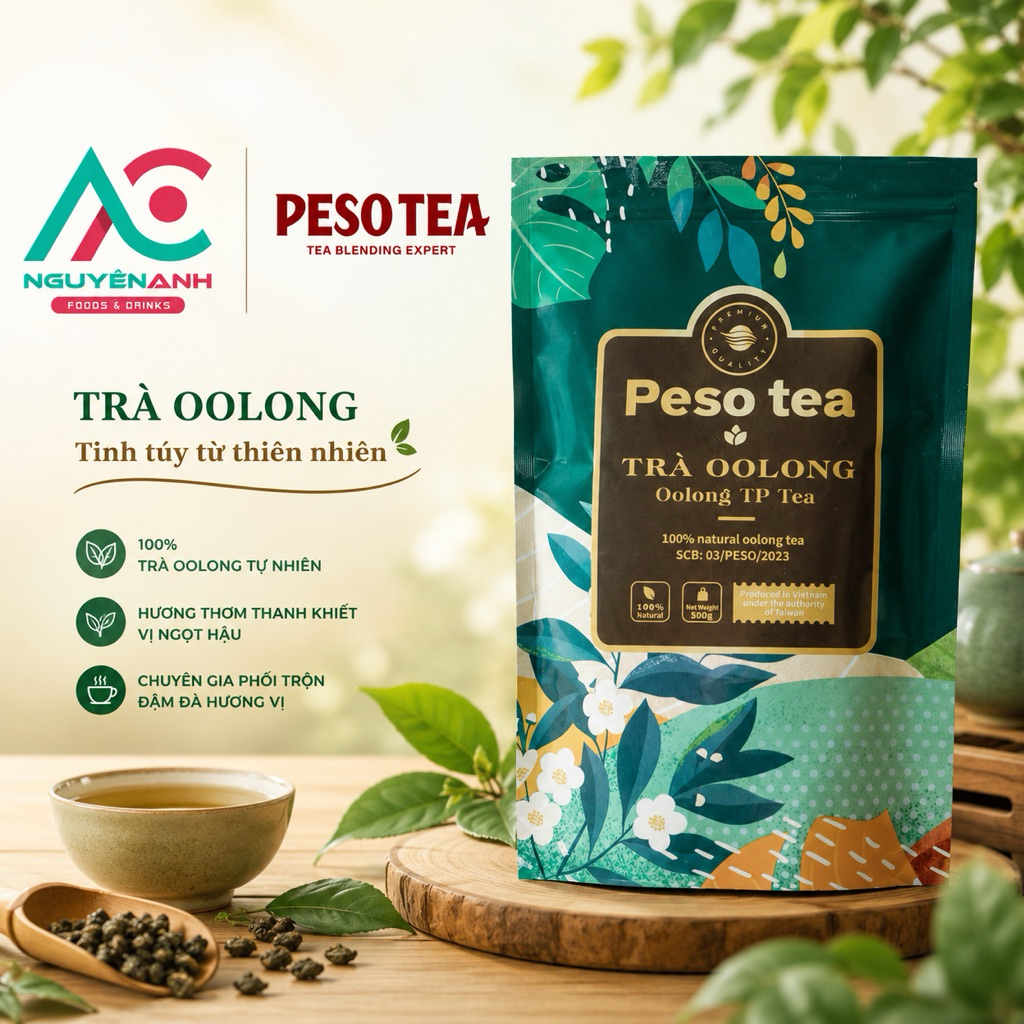 Trà Olong TP Tea (Olong nướng) PESO Gói 500g,Trà Thơm Ngon Đậm Vị Cao Cấp