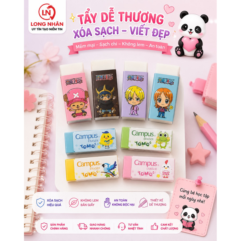 Gôm tẩy màu campus (2 tẩy)