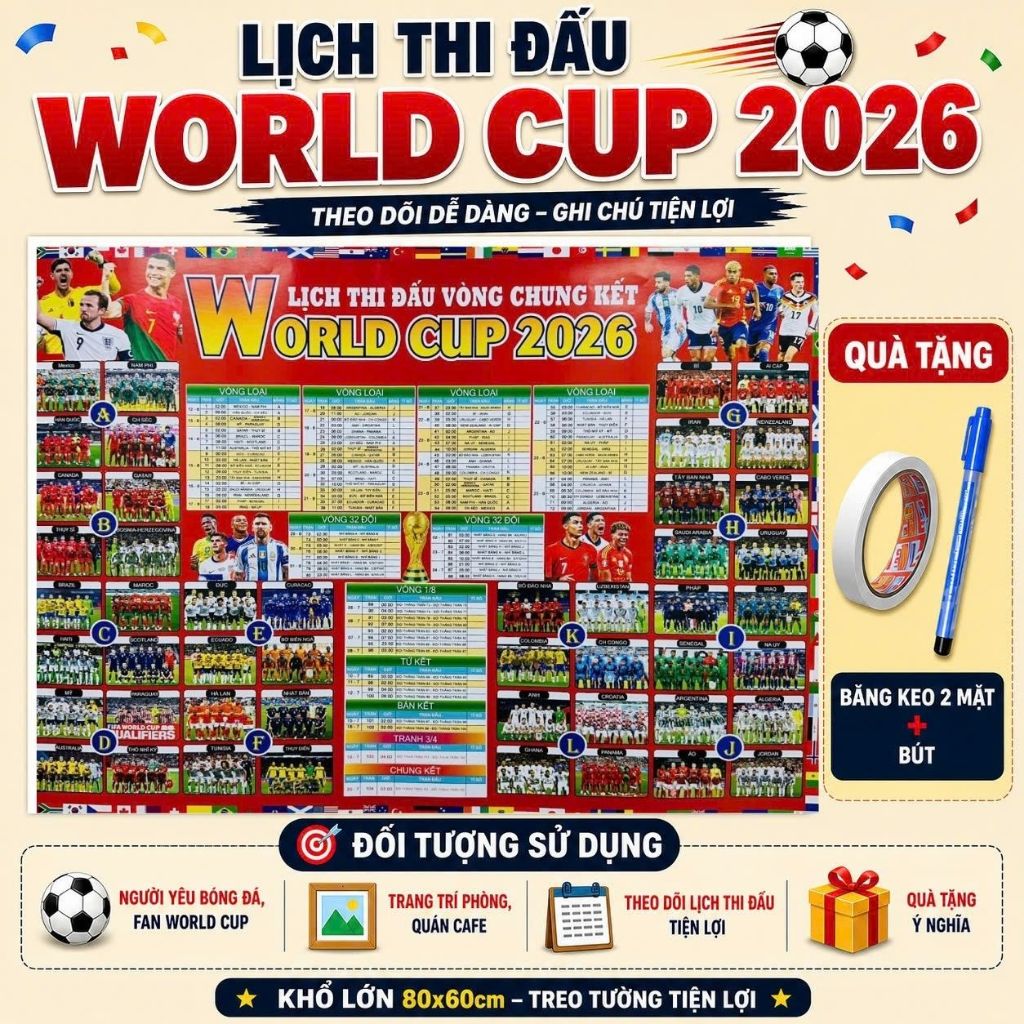 Lịch thi đấu World cup 2026, thời gian thi đấu Fifa World Cup 2026 bản đầy đủ 104 trận