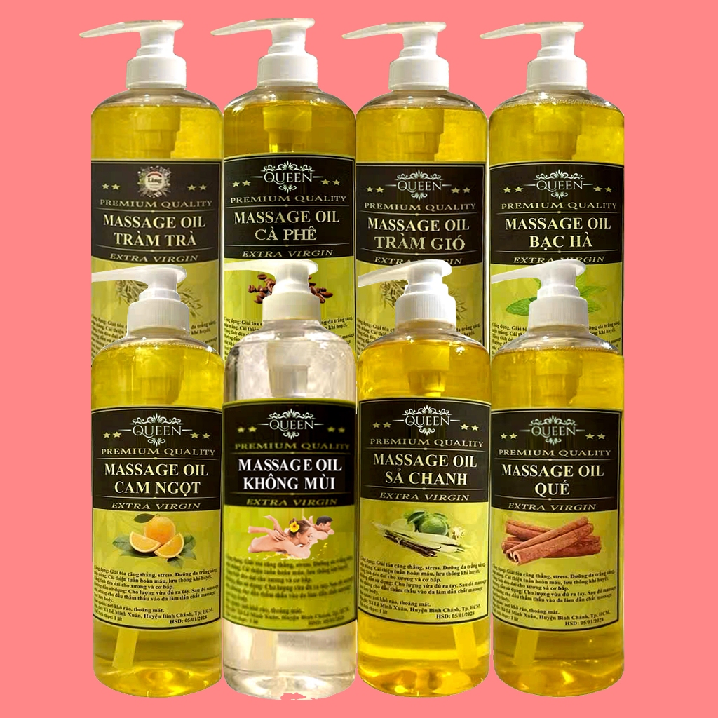 Dầu Massage Body ( nhiều mùi tự chọn ) dùng cho mọi loại da , Hương thơm tự nhiên , nhiều mùi tự chọn - Chai Vòi Nhấn