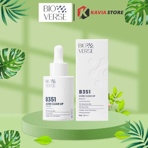 Serum giảm thâm Bioverse B351 Niacinamide 5% + Zinc 1% hỗ trợ mụn Acne Clear Up Serum 30ml