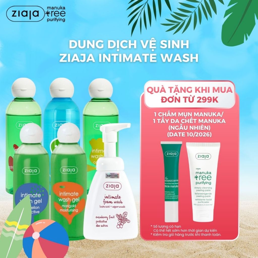 Dung Dịch Vệ Sinh Ziaja Intima Hoa Lan Chuông/Vỏ Sồi /Cúc La Mã/ Cúc Vạn Thọ/ Bồ Công Anh/ Tạo Bọt 2