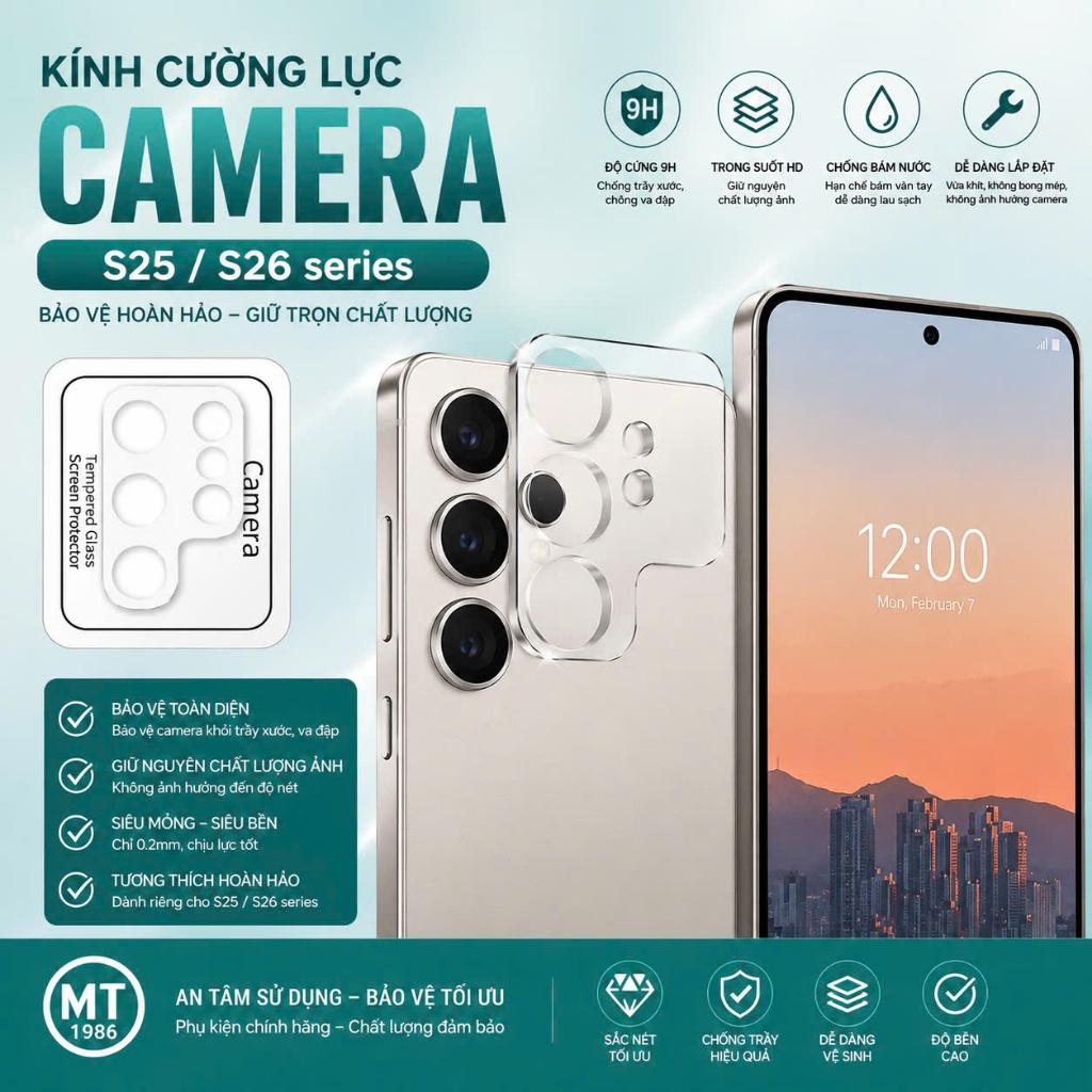 Kính Cường Lực CAMERA Samsung S25 Ultra/ S25/ S25 Plus/ S26 ULTRA/ S26 PLUS/ S26 Samsung A56 A36/ A5