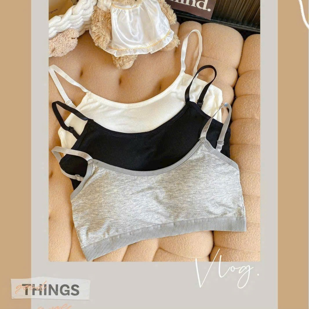 Áo Lót Học Sinh Cotton Có Móc Cài Sau Đệm Liền, Áo Ngực Trẻ Em 014