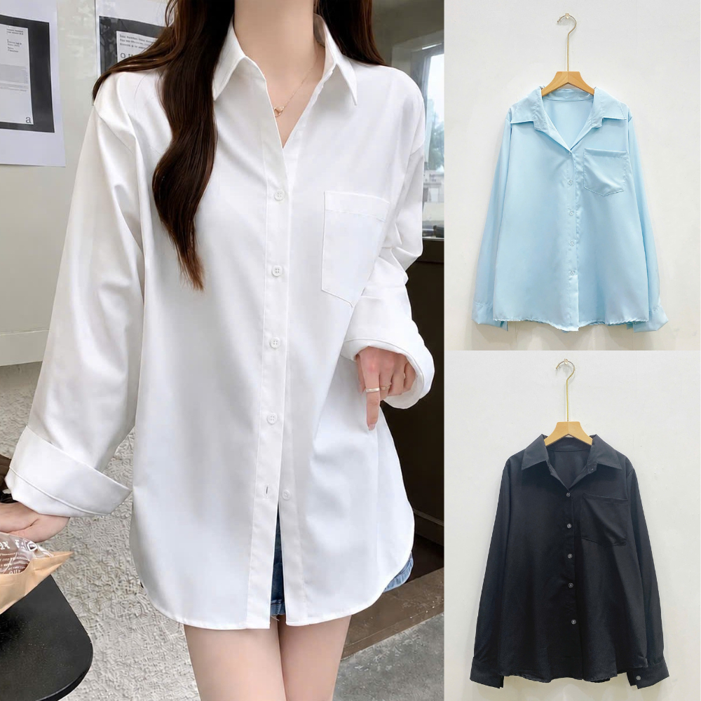 Áo Sơ Mi Dài Tay Bigsize Nữ,Sơ Mi Form Rộng Chất Vải Lụa Mát Thoải Mái Không Nhăn SM20 | BigBuy360 - bigbuy360.vn