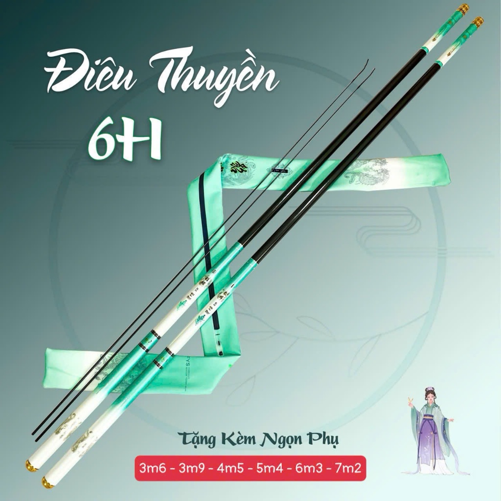 Cần câu tay Điêu Thuyền độ cứng 6h-28i tải cá lớn cho anh em