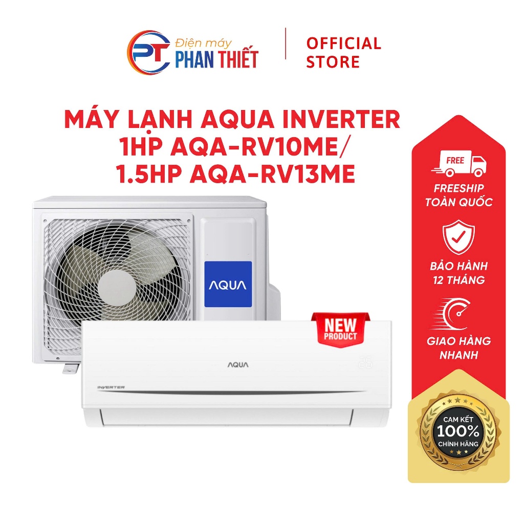 Máy lạnh Aqua Inverter 1 chiều 9000BTU AQA-RV10ME / AQA-RV13ME (KHÔNG LẮP ĐẶT)