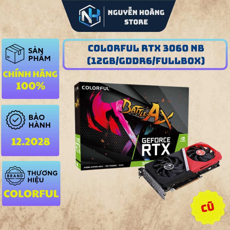 VGA card màn hình COLORFUL RTX 3060 NB 12GB CŨ