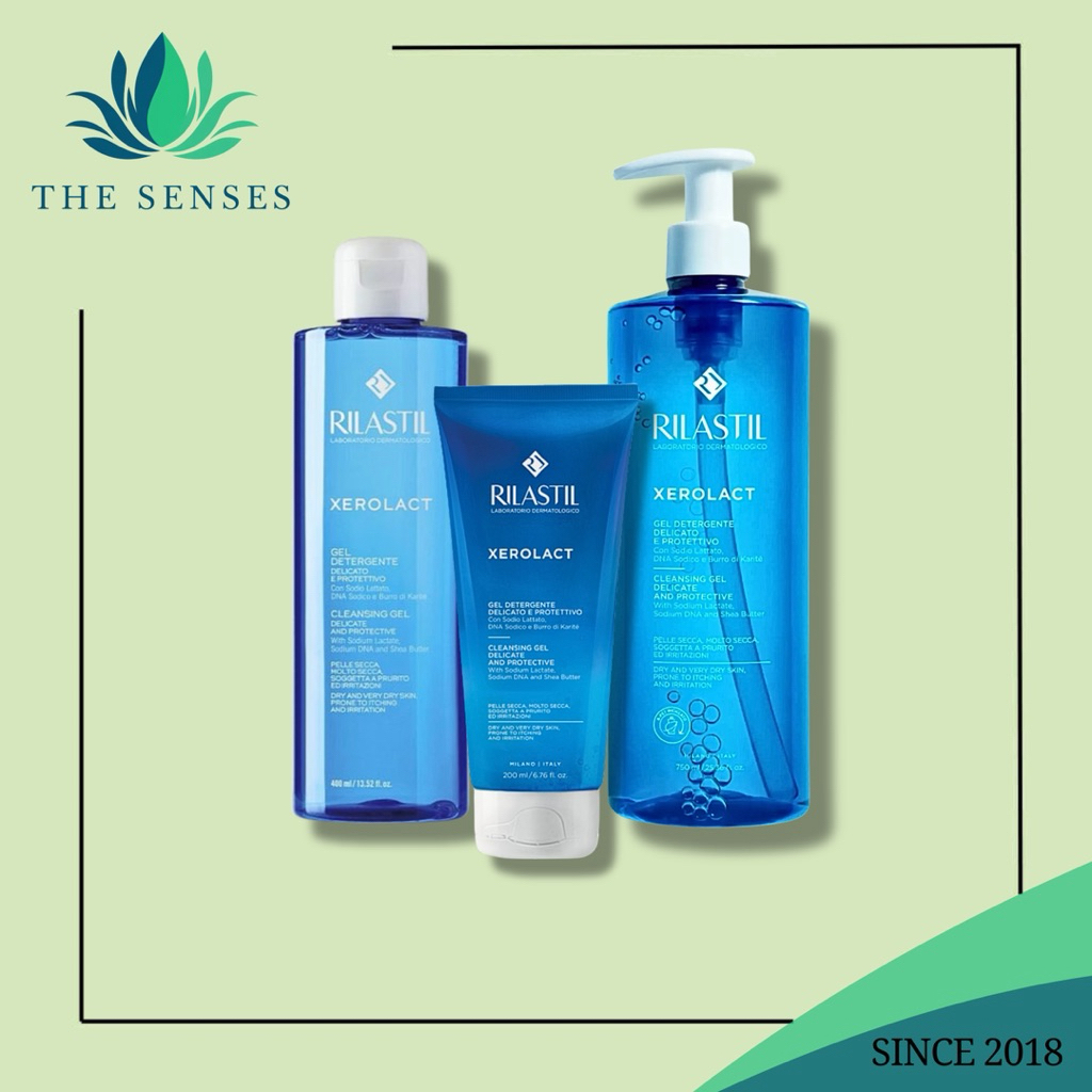 Gel rửa mặt, tắm toàn thân Rilastil Xerolact Cleansing Gel - The Senses