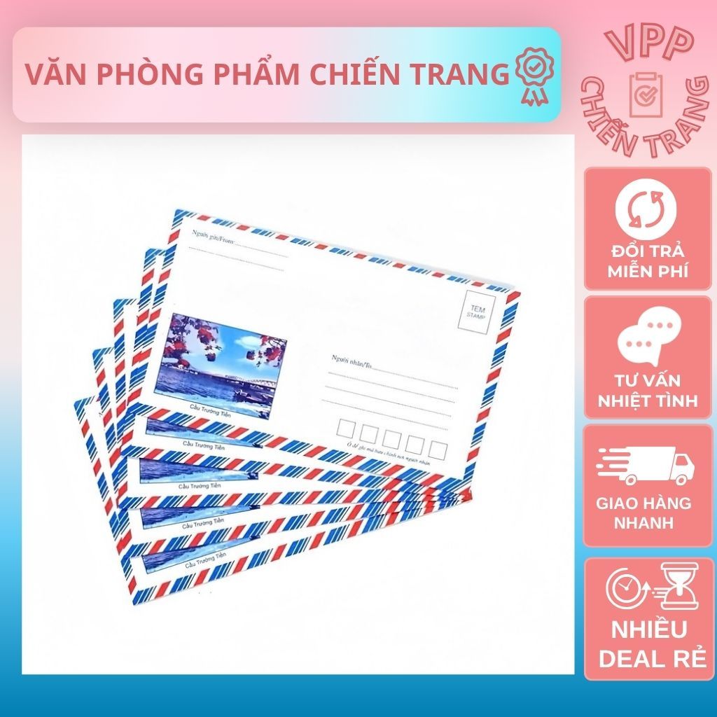 SET 50/100 Túi Phong Bì Thư VPP CHIẾN TRANG