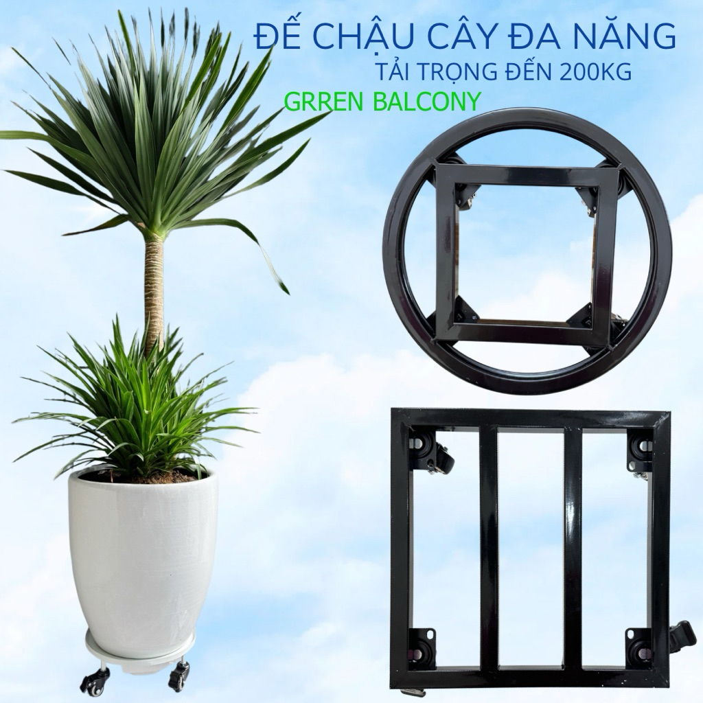 [M02] Đế chậu cây có bánh xe .Đế kê chậu hoa cây cảnh  di chuyển nhẹ nhàng có khóa chốt bánh - M02