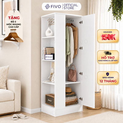 [Freeship HCM] Tủ Quần Áo Gỗ FIVO FC06, Gỗ Chống Ẩm Dày Dặn Cao Cấp, Hộc Tủ Riêng Tư, Trả Góp 0%